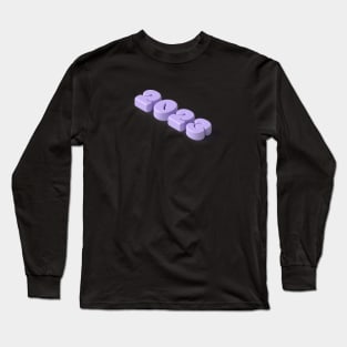 New Year 2023 3D geometric cute purple text Long Sleeve T-Shirt